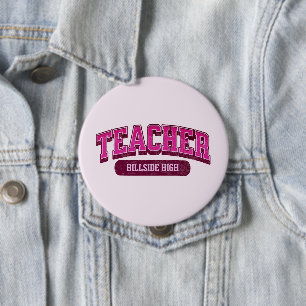 Coole Custom School Moderner Lehrer Trendy Stylish Button