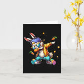 Coole Dab Bunny Osterfest Kindermädchen Karte (Gelbe Blume)