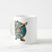 Coole Dabbing Astronaut Cowboy Space Halloween Kaffeetasse (Vorderseite Links)