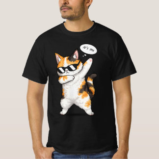 Coole Dabbing Dreifarbenkatze mit Sonnenbrille T-S T-Shirt