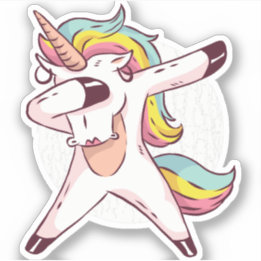 Coole Dabbing Einhorn Regenbogen Trendy Dance Move Aufkleber