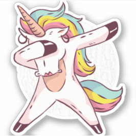 Coole Dabbing Einhorn Regenbogen Trendy Dance Move Aufkleber