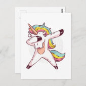 Coole Dabbing Einhorn Regenbogen Trendy Dance Move Postkarte (Vorne/Hinten)