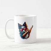 Coole Dabbing-Hunde-Kunst Kaffeetasse (Links)