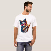 Coole Dabbing-Hunde-Kunst T-Shirt (Vorne ganz)