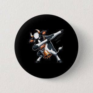 Coole Dabbing Kuh für festes Fun Kuh Lover Chr Button
