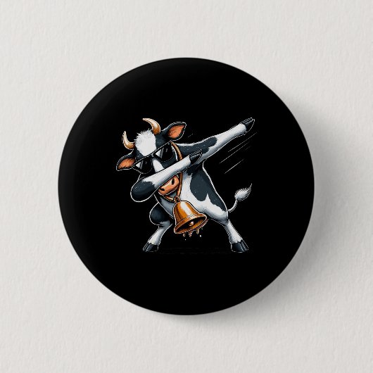 Coole Dabbing Kuh für festes Fun Kuh Lover Chr Button (Vorderseite)