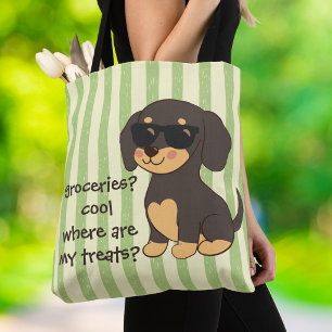 Coole Dachshund-Sonnenbrille grüner Streifen Tasche