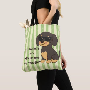 Coole Dachshund-Sonnenbrille Lustiger Hund Grüne S Tasche