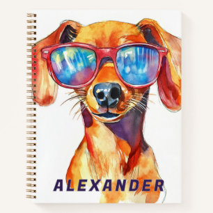 Coole Dackel Hund Kinder Personalisiert Notizblock
