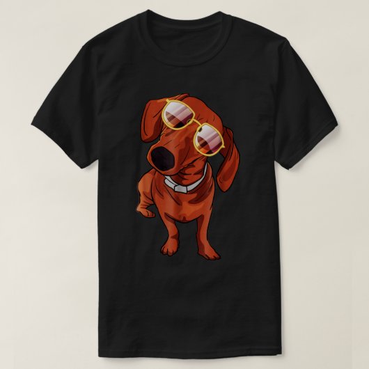 Coole Dackel Hunde tragen Sonnenbrille T-Shirt (Design vorne)