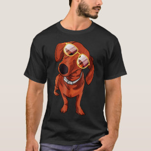 Coole Dackel Hunde tragen Sonnenbrille T-Shirt