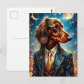 Coole Dackel Postkarte (Vorne/Hinten)