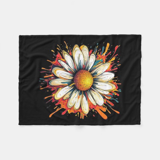 Coole Daisy mit Blüten für einen schönen Sommerloo Fleecedecke (Vorderseite (Horizontal))