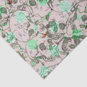Coole Dame Grunge Skulls und aquamarines u. rosa Seidenpapier (Ausschnitt)