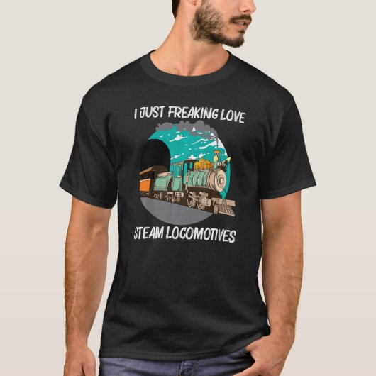 Coole Dampflokomotive für Männer - Eisenbahnzug T-Shirt (Vorderseite)