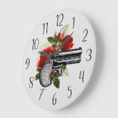 coole Dampfwaffenfreunde Große Wanduhr (Winkel)