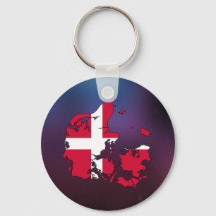 Coole Dänemark-Flaggen-Karte Schlüsselanhänger