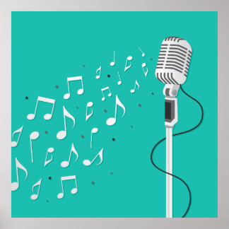 Coole Darstellung des Mikrofons Poster