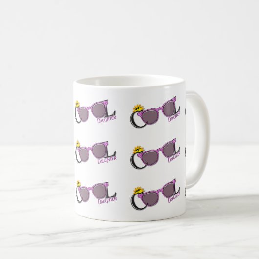 Coole Daughter-Sonne und Sonnenbrille auf Weiß Kaffeetasse (VorderseiteRechts)