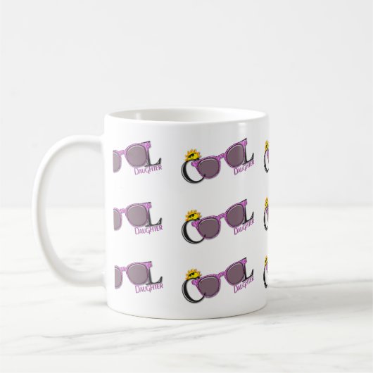 Coole Daughter-Sonne und Sonnenbrille auf Weiß Kaffeetasse (Links)