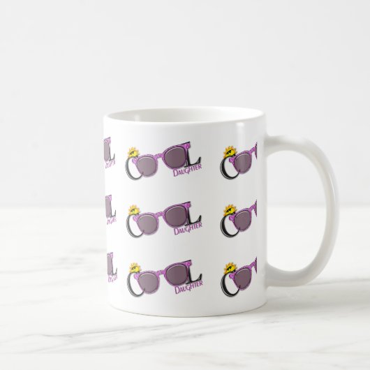 Coole Daughter-Sonne und Sonnenbrille auf Weiß Kaffeetasse (Rechts)
