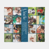 Coole Definition von "Foto Collage Fun Uncle" Fleecedecke (Vorderseite (Horizontal))