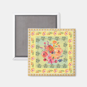Coole dekorative künstlerische Aquarellretro Magnet