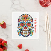 Coole Dia de Muertos Doodle Stil Calavera Schädel Serviette (Beispiel)