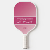 Coole Dink Pub Monogram Initials Girly Pink Modern Pickleball Schläger (Vorderseite)