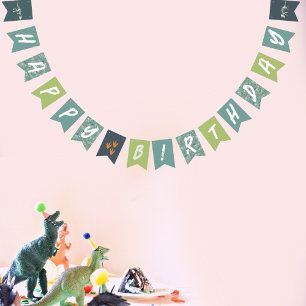 Coole Dino-Ausgrabung Geburtstag für Jungen Wimpelkette