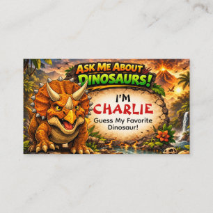Coole Dinosaurier-Anrufkarte für ältere Kinder Telefonnummerkarte