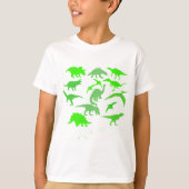 Coole Dinosaurier Collage Hoodie Sweatshirt T-Shirt (Vorderseite)