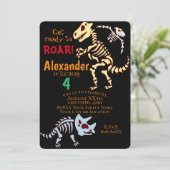 Coole Dinosaurier Fossilien Einladung (Stehend Vorderseite)