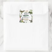 Coole Dinosaurier Jurassic Boy Birthday Party Gefa Quadratischer Aufkleber (Tasche)