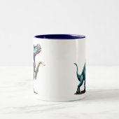 Coole Dinosaurier-Kid-Tasse Zweifarbige Tasse (Mittel)