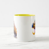 Coole Dinosaurier-Kid-Tasse Zweifarbige Tasse (Mittel)