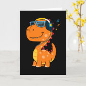 Coole Dinosaurier-Musik Karte (Gelbe Blume)