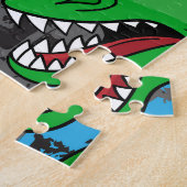 Coole Dinosaurier Skateboard Nahtloses Muster Puzzle (Seite)