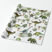 Coole Dinosaurier T-Rex Jurrasic Greenerity Decoup Geschenkpapier (Ungerollt)