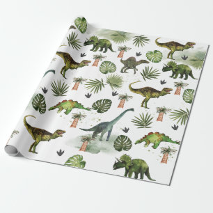 Coole Dinosaurier T-Rex Jurrasic Greenerity Decoup Geschenkpapier