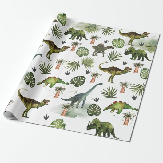 Coole Dinosaurier T-Rex Jurrasic Greenerity Decoup Geschenkpapier (Ungerollt)