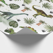 Coole Dinosaurier T-Rex Jurrasic Greenerity Decoup Geschenkpapier (Ecke)