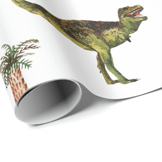 Coole Dinosaurier T-Rex Jurrasic Greenerity Decoup Geschenkpapier (Rolleneckpunkt)