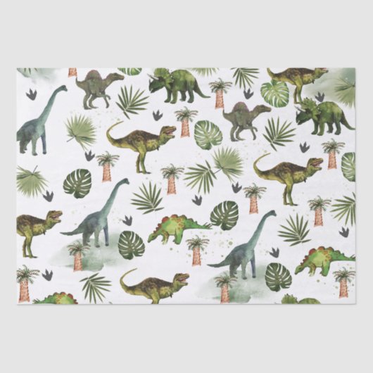 Coole Dinosaurier T-Rex Jurrasic Greenerity Decoup Seidenpapier (Vorderseite)