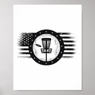 Coole Disc Golf Sport Usa Grunge Flag - Disc Golf Poster