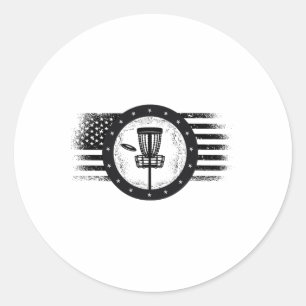 Coole Disc Golf Sport Usa Grunge Flag - Disc Golf Runder Aufkleber