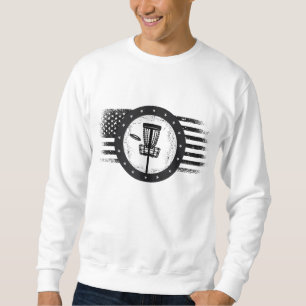 Coole Disc Golf Sport USA Grunge Flag Disk Golf Sweatshirt