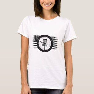 Coole Disc-Golf-Sport-USA-Grunge-Flagge - Disc Gol T-Shirt