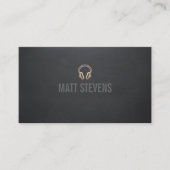 Coole DJ Gold Kopfhörer Schwarze Musik Visitenkarte (Vorderseite)